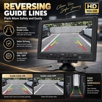 Écran AHD 7 pouces avec entrée VGA AV, moniteur de caméra de recul, système de vision arrière pour camion, camping-car, remorque, moniteur de voiture