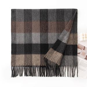 Automne hiver haut de gamme femmes Jacquard imprimé longue longueur châle Vintage Plaid laine transfrontalier châle arcs nouveau tout-match - Product Image 6
