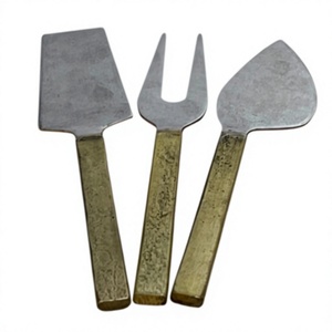 Juego de 3 Cuchillos de Queso de Acero Inoxidable, Diseño Personalizado, Hechos a Mano, Ecológicos, Modernos, Sencillos y de Lujo para Cocina - Product Image 1