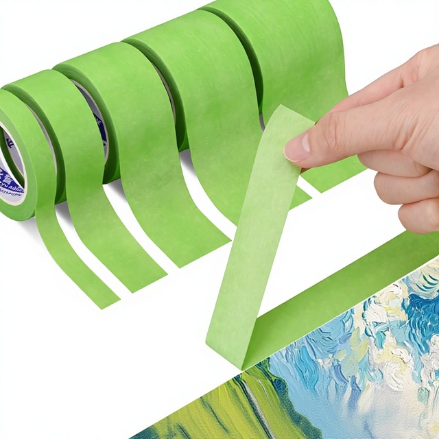 Green Double Sided Masking Tape No Residue Art Painting Color Separation Paper Writable Marking Manufacturer Wholesale