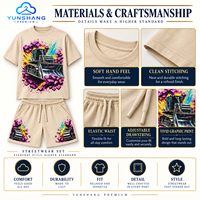 Ensemble deux pièces personnalisé pour homme : T-shirt d'été respirant en mélange de coton imprimé sérigraphié Chrome Armor Bulldozer et short à cordon de serrage