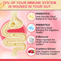 Gummies probiotiques à la canneberge Wins Town Vitamins pour femmes, complément alimentaire pour la santé intestinale, gummies probiotiques pour femmes