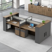 Postes de travail modernes extensibles pour 2 personnes, design de panneaux de bureau, mobilier en bois, usage commercial, garantie de 3 ans ML