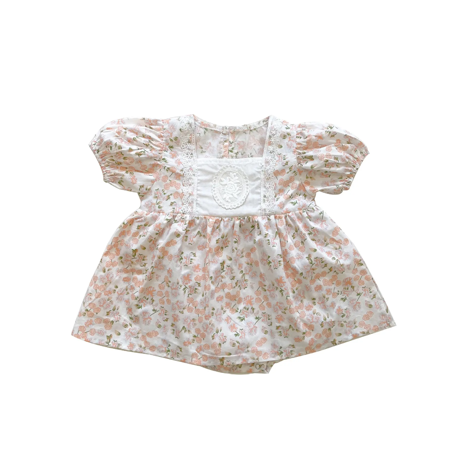 Ins macacão infantil, roupas para bebês macacão de verão macacão de bebê macacão coreano floral de manga curta onesie