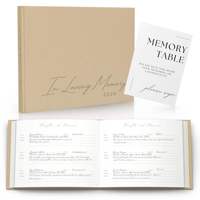 Livre d'or en lin Myway 2026 2027 avec couverture en PVC/PP, reliure cousue, couverture rigide pour les événements funéraires et les mariages
