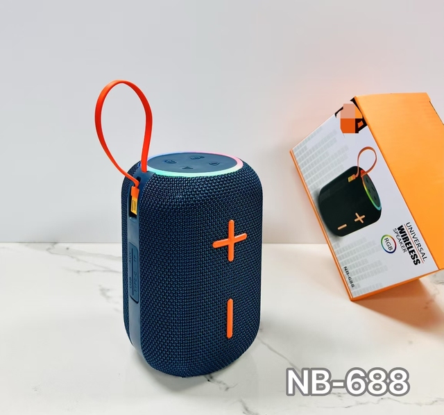 NB-688 Portable Outdoor Speaker - Color LED Light Multi-functional Speaker - Gift Small Drum Speaker