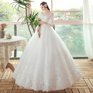 Robe de mariée longue à manches longues avec appliques pour femmes, robe de mariée sur mesure, Vestidos de novia2024 - Product Image 2