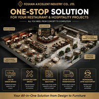 Ensemble de meubles de restaurant de luxe commercial, canapé en cuir noir, table à manger en marbre et chaises, sièges de banquette pour club, café, pub, bar