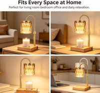 Lampe chauffe-bougie avec 3 ampoules, chauffe-bougie à hauteur réglable et intensité variable avec minuterie, lampe à bougie avec boîte cadeau charmante
