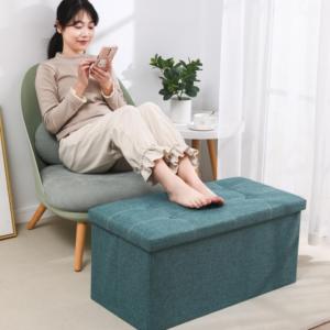 Puff Moderno Dobrável para Quarto Infantil com Banco de Armazenamento e Organizador em Tecido - Product Image 3