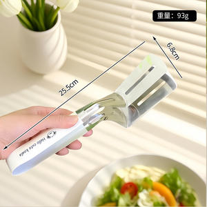 Hochwertige Edelstahl-Lebensmittelzange Haushaltsküchenzange Verbrühungsschutz Fischspatel <span class=keywords><strong>Hamburger</strong></span> Grill Fleischzange - Product Image 3