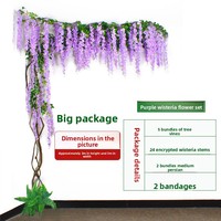 Bunga Wisteria Buatan Grosir Dekorasi Pernikahan Ruang Tamu Taman Luar Ruangan Fotografi Rumah Hiasan Rotan Plastik