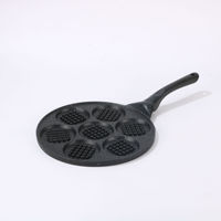 Poêle à œufs antiadhésive multi-trous en aluminium, 1 pièce, pour crêpes et grillades petit-déjeuner, compatible gaz