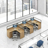Poste de travail modulaire en panneaux de bois modernes, extensible et convertible en forme de L, pour centre d'appels, bureau à domicile et bureau informatique, avec cloison