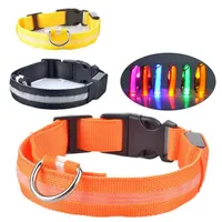 Collier lumineux rechargeable par USB pour chien Collier lumineux clignotant pour extérieur Marche de nuit Fournitures de sécurité