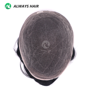 Peluca de cabello humano indio de encaje completo de 6 pulgadas, tupé de <span class=keywords><strong>prótesis</strong></span> de pelo alemán de densidad media, 8x10, para <span class=keywords><strong>hombre</strong></span> - Product Image 4