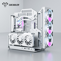 Socooler Home E-Sports Room SOC-A-360 Mid Tower ATX Computer Case Open Chassis Aluminum Alloy Side Panel Window Gaming Stock