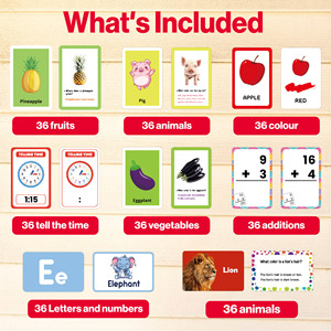 Ensemble de cartes d'apprentissage numériques certifiées FSC, nouvelles cartes d'impression numérique pour enfants, questions et réponses sur les animaux, les légumes et l'alphabet, aides pédagogiques pour l'apprentissage en anglais. - Product Image 2