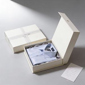 Boîte personnalisée magnétique en carton noir, emballage simple personnalisé sans fil, paniers en papier pour l'emballage de vêtements - Product Image 1
