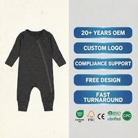 Combinaison bébé en laine mérinos superfine 100% certifiée OEKO-TEX, lavable en machine, vêtements de nuit pour bébé en mérinos, 18,5 microns GSM240, combinaison intégrale, sous-vêtement