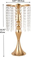 Centre de table de mariage, vase à fleurs, or, argent, métal, fer, table, cristal, décoration de fête, support à fleurs, chandelier
