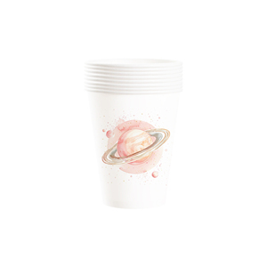 DAMAI - Vajilla Desechable con Temática Espacial, con Diseño de Cohete y Planeta, en Blanco y Verde, Juego de Platos de Papel para Fiestas - Product Image 5