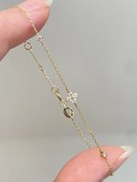 Pulsera Xinfly de Oro de 18k con Diamante Natural de 0.2ct, Diseño Encantador de Trébol de Cuatro Hojas para Regalo o Fiesta