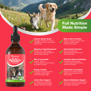 USMILE Suplementos para el Cuidado de la Salud de las Mascotas, Gotas de Vitaminas Líquidas para <span class=keywords><strong>Perros</strong></span>, 21 en 1, Suplementos Multivitamínicos y Vitaminas, Alimento para <span class=keywords><strong>Perros</strong></span> - Product Image 3