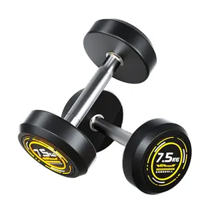 Custom Professional Manufacturer Steel Rubber Coated Round Dumbbell Fixed Steel Dumbbells