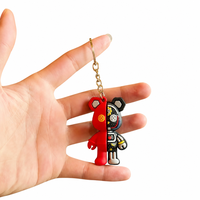 Porte-clés en plastique motif petit ours de dessin animé, pour sac de couple ou voiture, petit cadeau exquis, vente en gros