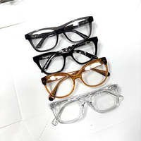 Monture de lunettes carrée épaisse vintage en acétate de qualité supérieure, protection oculaire anti-lumière bleue, pour hommes et femmes
