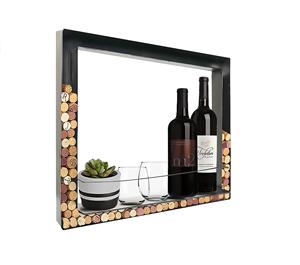 A parete in metallo di colore nero supporto di bottiglia di vino con tappo del vino della rack <span class=keywords><strong>holder</strong></span> per la decorazione domestica - Product Image 1