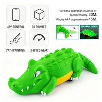 Voiture de course RC EPT 2,4 GHz à double commande G-SAFE Jungle Crocodile, imprimée en 3D, avec régulateur de vitesse, 3 vitesses, fonction drift, contrôle par application et éclairage LED