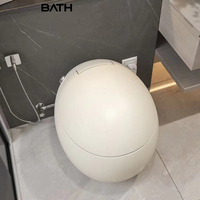 Ortonbaigovale rond en forme d'œuf en céramique, cuvette de Toilette en céramique, Toilette en une pièce blanc brillant Intelligent automatique Intelligent