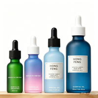 Flacon de sérum pour soins de la peau personnalisé 10ml 15ml 30ml 1oz 2oz 100ml, flacon compte-gouttes en verre vide rose givré, bleu mat, blanc mat avec boîte