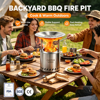 Brasero de table classique sans fumée, résistant au vent, pour cuisinière à bois, équipement de camping et de barbecue extérieur en acier inoxydable