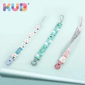 Kub - Chupeta de bebê com fita trançada e macia, clipe de corrente para chupeta, mordedor de bebê, novo design