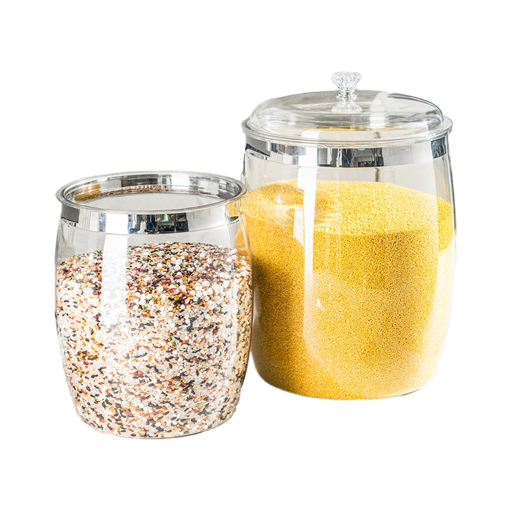 ECOBOX Sealed Bottle Sweet Grain Nut Rice PET Food Storage Tank Jar Bulk Food Bins Airtight Canisters Candy Jar for Sale