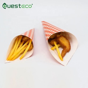 Tùy chỉnh pháp Fry hộp cấp thực phẩm giấy <span class=keywords><strong>Cone</strong></span> Shape pháp khoai tây chiên Đóng gói hộp tam giác - Product Image 5
