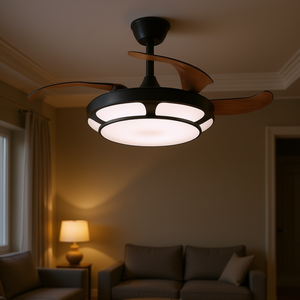 Modern LED <b>Ceiling</b> Fan 42 Inch DC Motor <b>Remote</b> <b>Control</b> Dimmable <b>Light</b> Flush Mount Living Room 3 Blades Black Iron - Product Image 2