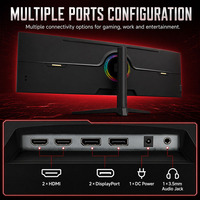 Monitor de Juegos Curvo LCD Ultraancho de 49 Pulgadas 5K, 1ms, 240Hz, Sincronización Adaptativa, Sin Parpadeo, Luz Azul Baja, Soporte Elevador