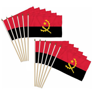 Ventes directes d'usine personnalisé 12*18 pouces drapeau de la main <span class=keywords><strong>Gola</strong></span> célébration nationale drapeau de la main de l'Angola - Product Image 1