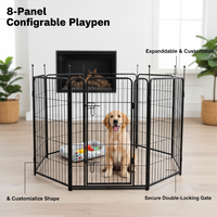 Enclos d'exercice pliable et portable pour chien, clôture solide et sûre en métal pour chiens et chats - Empêche l'accès aux cuisines, aux escaliers et plus encore