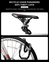 Antivol de chaîne de vélo portable haute sécurité avec 2 clés pour VTT, trottinette et vélo électrique