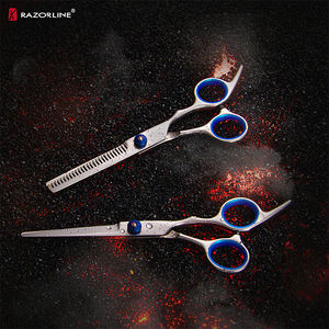 Logo personnalisé pour kit de ciseaux de coiffure professionnels de 6 pouces 9CR, roulement à billes CNC, <span class=keywords><strong>acier</strong></span> inoxydable japonais 440C - Product Image 3