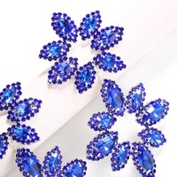 Venta al por mayor de pendientes de gota de diamantes de imitación súper grandes de moda joyería de moda para mujeres grandes 5 colores diseño geométrico exagerado