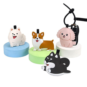 PU Leather Women's Cute Dog Pendant Keychain-Handmade Durable Customizable High End Luggage Accessories