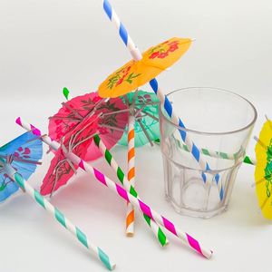 Pailles en papier colorées écologiques sans BPA, personnalisables en gros, avec parapluie pour cocktails et décoration de fruits - Product Image 5