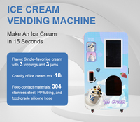 Distributeur automatique de crème glacée intelligent en libre-service 24h/24 avec 6 garnitures et ascenseur pour les parcs et les aéroports