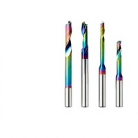 Fresa de Carburo de Tungsteno para Centro de Mecanizado, Diseño Helicoidal de Una Sola Filo, Recubrimiento Colorido para Perfiles de Aluminio de Ventanas/Puertas